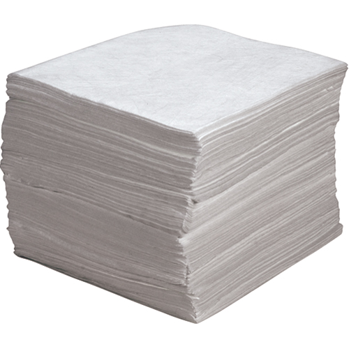 Premium Meltblown Sorbent Pads, Oil Only, 15" x 17", 30 gal. Absorbancy Action Paper