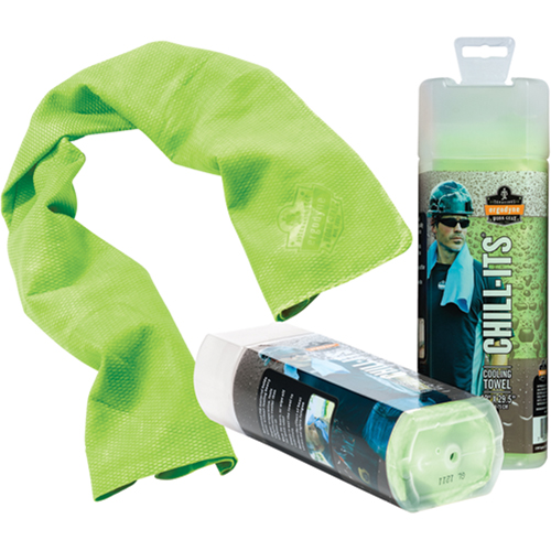 Chill-Its&reg; 6602 Cooling Towels, Hi-Vis Lime Action Paper