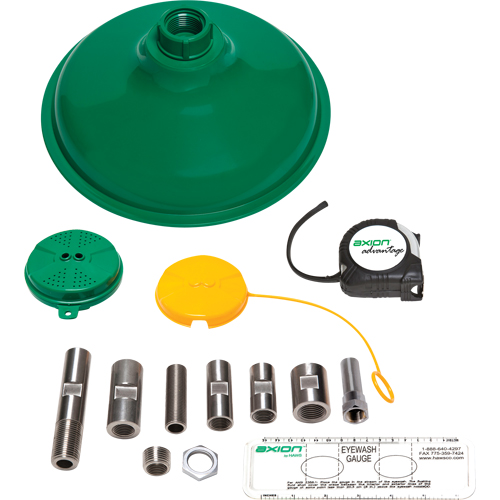 Axion Advantage&reg; Shower & Eye/Face Wash Upgrade Kit with Green ABS Plastic Eye/Face Wash Head & Showerhead Action Paper
