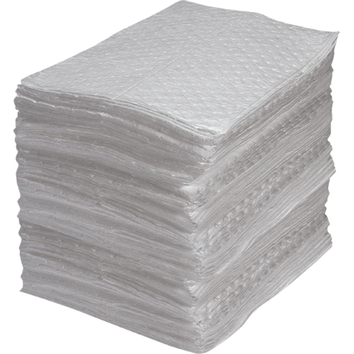 Industrial-Grade Fine Fibre Sorbent Pads, Oil Only, 15" x 17", 40 gal. Absorbancy Action Paper
