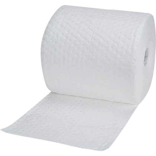 Industrial-Grade Fine Fibre Sorbent Rolls, Heavyweight, 150' L x 15" W, 35 Gal. Absorbancy Action Paper