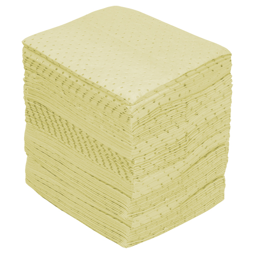 Industrial-Grade Fine Fibre Sorbent Pads, Hazmat, 15" x 17", 40 gal. Absorbancy Action Paper