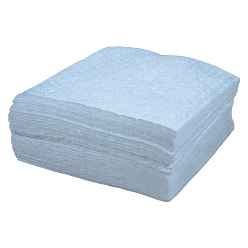 Premium Blue Bonded Sorbent Pads, Oil Only, 15" x 17", 8 gal. Absorbancy Action Paper