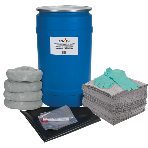 Shop Spill Kit, Universal, Drum, 30 US gal. Absorbancy Action Paper