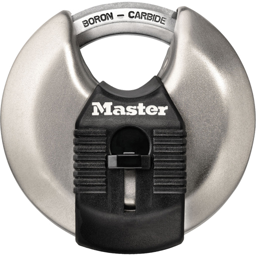 Magnum&reg; Disc Padlock, Silver, Keyed Different, Hardened Steel, 2-3/4" Width Action Paper