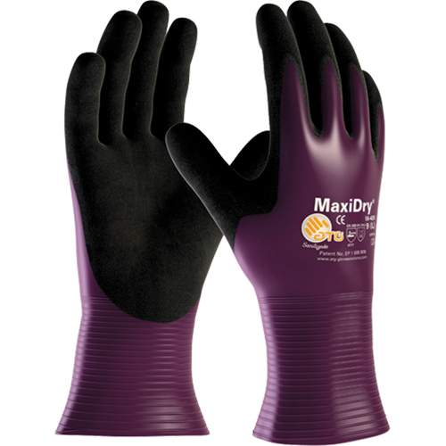 Gants ATG MaxiDry 56-426, 7/Petit, R&ecirc;vetement Nitrile, Calibre 15, Enveloppe en Nylon Action Paper