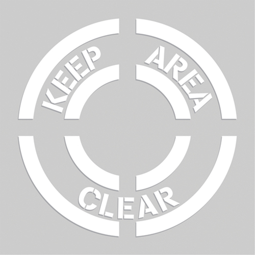 Pochoirs de marquage du sol - Keep Area Clear, Pictogramme, 20" x 20" Action Paper