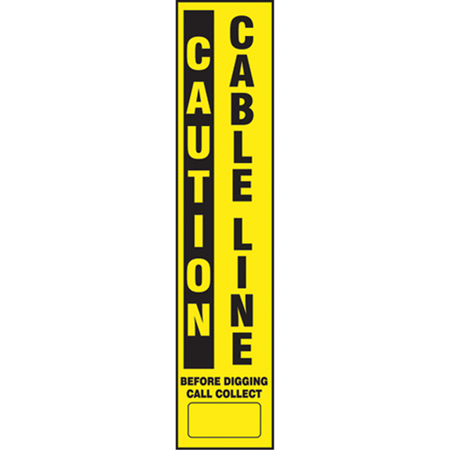 D&eacute;calcomanies pour piquet flexible de marquage - Caution Cable Line Action Paper