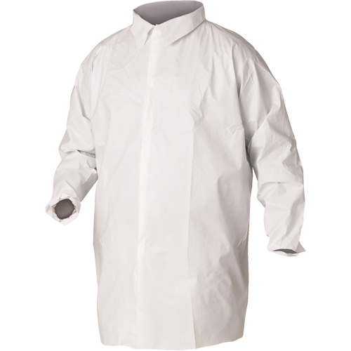 KleenGuard A20 Lab Coats, SMS, White, Large Action Paper