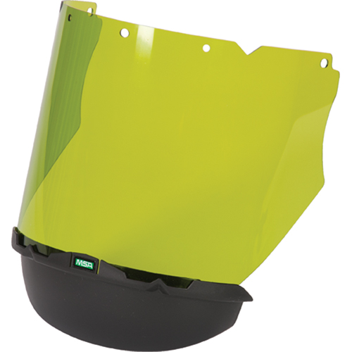 V-Gard&reg; Visor with Chin Protector for Arc Flash Application, Polycarbonate, Green Tint Action Paper