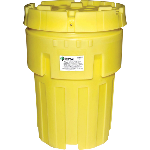 Barils de r&eacute;cup&eacute;ration en poly Plus Envirosalv , 95 gal. US, Stationnaire Action Paper