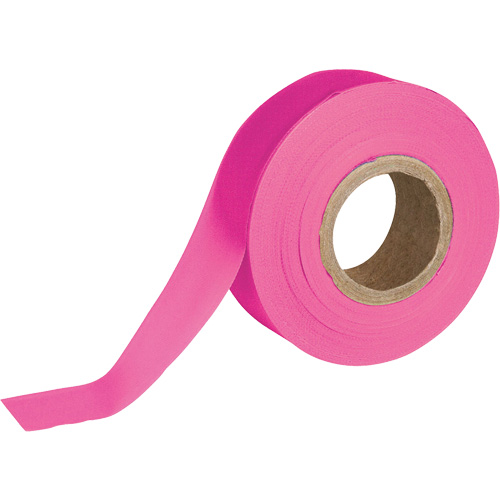 Flagging Tape, 1.188" W x 150' L, Fluorescent Pink Action Paper
