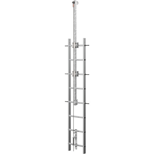 Vi-Go Continuous Ladder Climbing Safety System with Automatic Pass-Through, Stainless Steel Action Paper