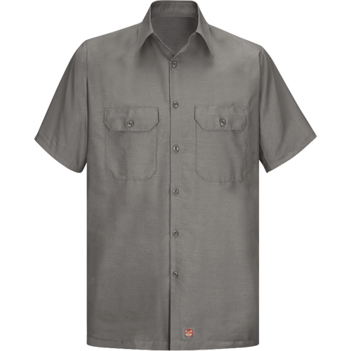Short Sleeve Ripstop Shirt, Men's, Large (Tall), Grey Action Paper