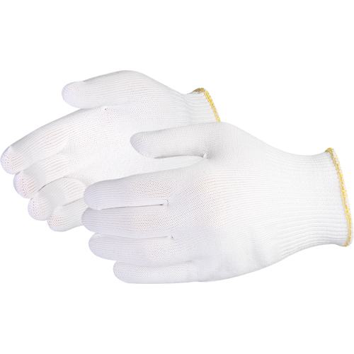 Sure Knit Filament Low-Lint String-Knit Glove, Nylon, Knit Wrist Cuff, Small Action Paper
