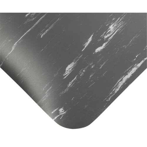 Tile-Top Select Anti-Microbial Mats No.494, Smooth, 4' x 10' x 1/2", Charcoal, PVC Action Paper