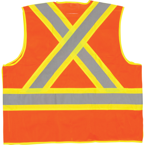 Veste de s&eacute;curit&eacute; d&eacute;tachable en cinq points de premi&egrave;re qualit&eacute;, Orange haute visibilit&eacute;, Grand/T-Grand, Polyester Action Paper