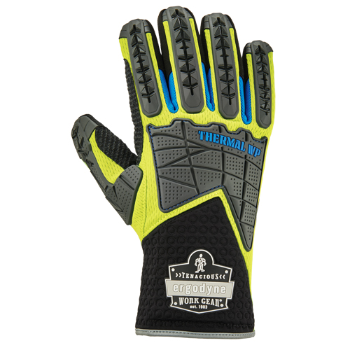 ProFlex&reg; Performance Dorsal Impact-Reducing Gloves + Thermal WP, Small, Suede Palm, Safety Cuff Action Paper