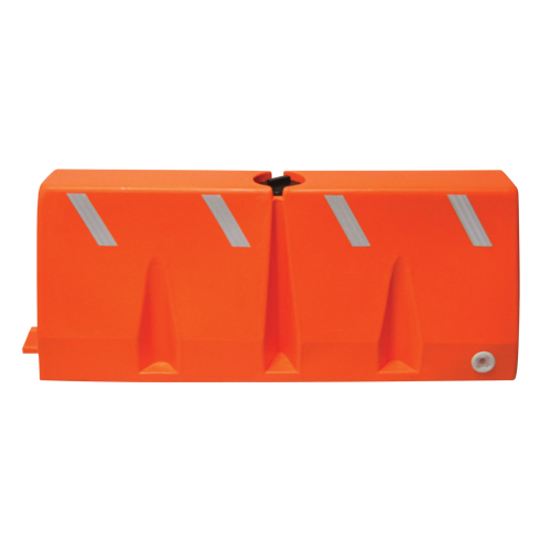 Traffic Barriers, Water-Filled, 62.25" L x 24" H, Orange Action Paper