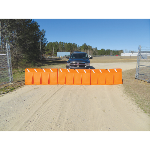 Traffic Barriers, Water-Filled, 62.25" L x 24" H, Orange Action Paper