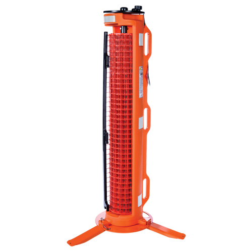 Barri&egrave;re avec 3 pieds, 50' lo, Plastique, Orange Action Paper
