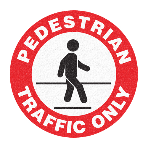 "Pedestrian Traffic Only" Floor Sign, Adhesive, English with Pictogram Action Paper