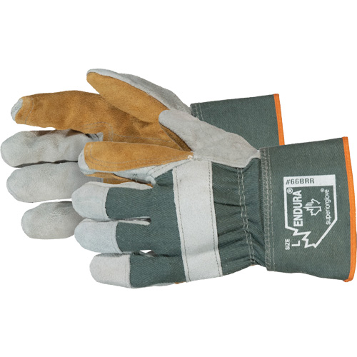 Endura&reg; Double-Palm Fitters Gloves, One Size, Split Cowhide Palm Action Paper