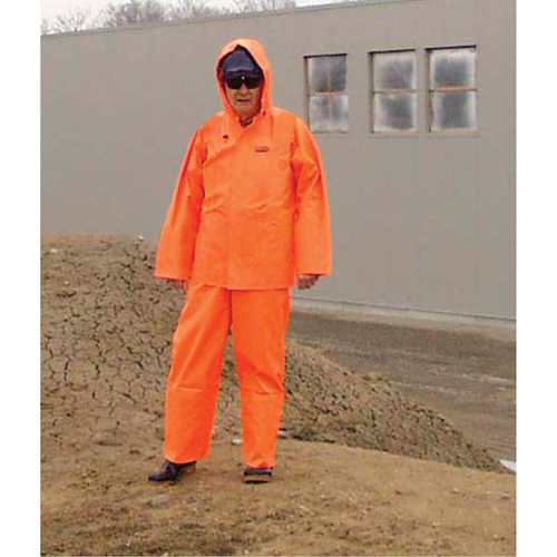 Hurricane Flame Retardant/Oil Resistant Rain Suits - Rainsuits, 4X-Large, High Visibility Orange Action Paper