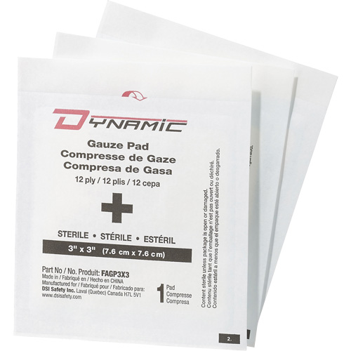 Dynamic Gauze, Pad, 3" L x 3" W, Sterile, Medical Device Class 1 Action Paper