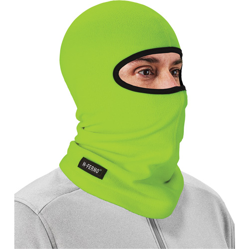 N-Ferno&reg; 6821 Balaclava, Fleece, High-Visibility Lime Green Action Paper
