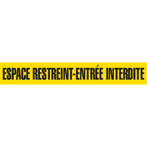 Barricade Tape, French, 3" W x 1000' L, 3 mils, Black on Yellow Action Paper