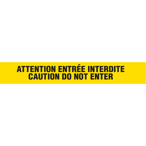 Rubans pour barricades, Bilingue, 3" la x 1000' lo, 3 mils, Noir sur jaune Action Paper