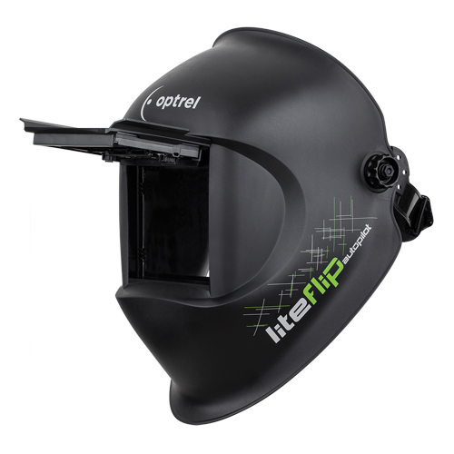 Masque de soudage Liteflip Autopilot, 3,94" lo x 1,97" la Champ de vision, Teinte 1/5/5 - 14, Noir Action Paper