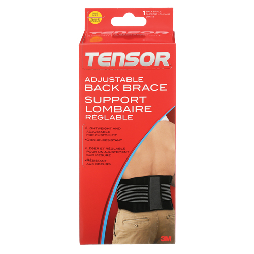 Tensor Adjustable Back Brace, Elastic, One Size Action Paper