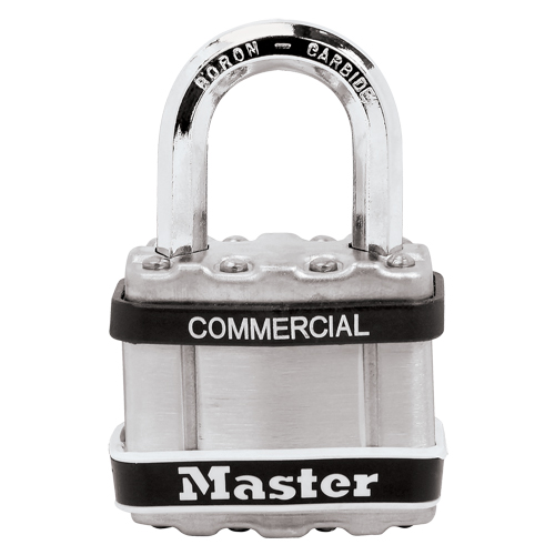 Laminated Padlock, Silver, Keyed Different, Laminated Steel, 1-3/4" Width Action Paper