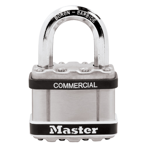 Laminated Padlock, Silver, Keyed Different, Laminated Steel, 2" Width Action Paper