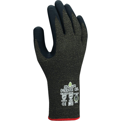 Gants r&eacute;sistants aux coupures S-TEX 581, Taille 6/Petit, Calibre 13, Rev&ecirc;tement Mousse de nitrile, Enveloppe en Acier inoxydable/Kevlar, ANSI/ISEA 105 niveau 5/EN 388 niveau E Action Paper