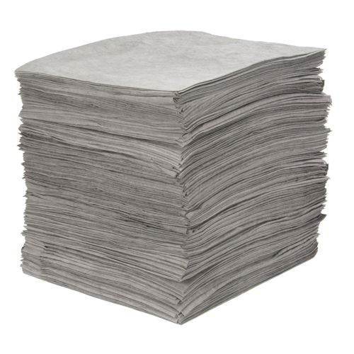 Premium Meltblown Sorbent Pads, Universal, 15" x 18", 25 gal. Absorbancy Action Paper