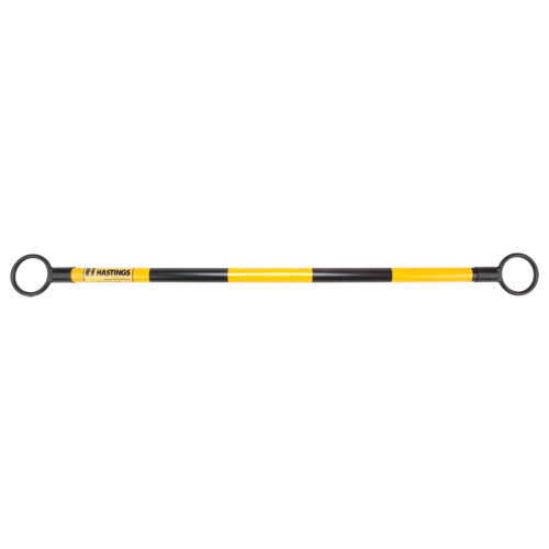 Telescopic Barricade Bar, 85" Extended Length, Black/Yellow Action Paper