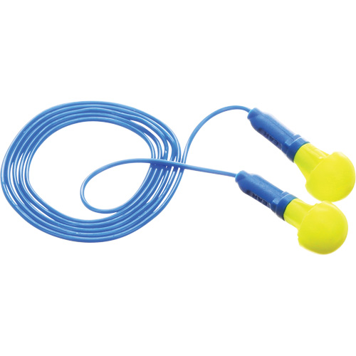 Bouchons d'oreilles E-A-R Push-Ins, Avec cordon, Paire - Sac en poly, 28/23 dB NRR, Taille unique Action Paper