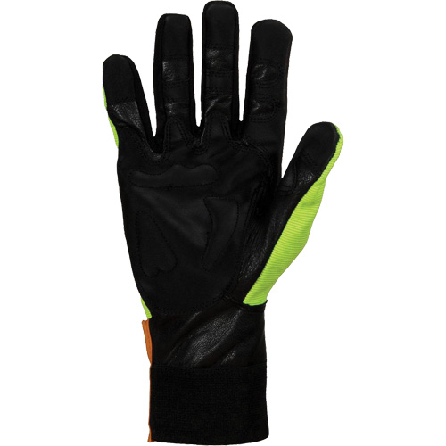 Endura&reg; Hi-Viz Chainsaw Gloves, Size Large/9, Goatskin Palm Action Paper