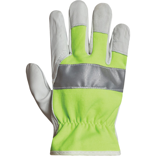 Gants de conducteur haute visibilit&eacute; avec bandes r&eacute;fl&eacute;chissantes Endura, 3T-Grand, Paume en Cuir fleur de ch&egrave;vre Action Paper