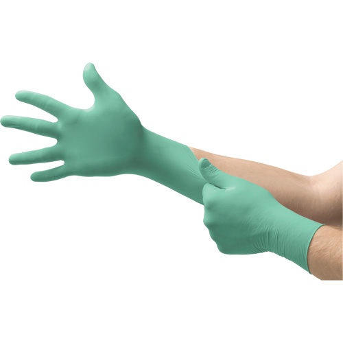 Gants d'examen Micro-Touch Affinity, T-petit, N&eacute;opr&egrave;ne, 6,3-mil, Sans poudre, Vert, Classe 2 Action Paper