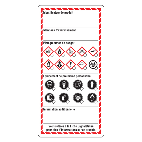 &eacute;tiquettes pour le milieu de travail, Papier cartonn&eacute;, 3" la x 6" h, Français Action Paper