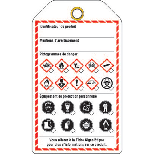 &eacute;tiquettes pour le milieu de travail, Papier cartonn&eacute;, 3-3/8" la x 5-3/4" h, Français Action Paper
