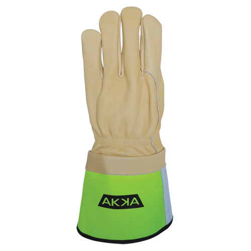 Lineman's Gloves, Medium, Grain Cowhide Palm Action Paper