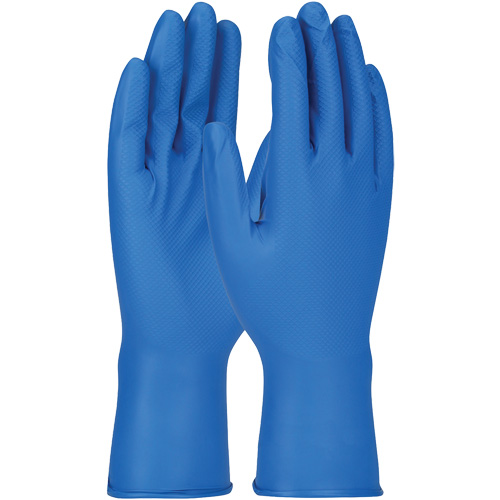 Grippaz Gloves, Small, Nitrile, 8-mil, Powder-Free, Blue Action Paper