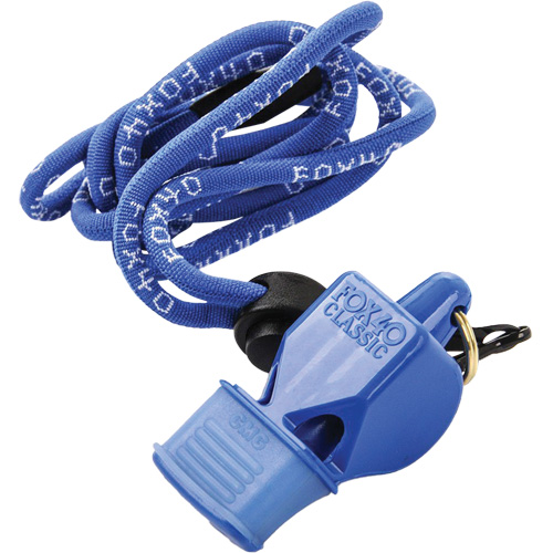 Classic Blue Whistle with Lanyard Action Paper
