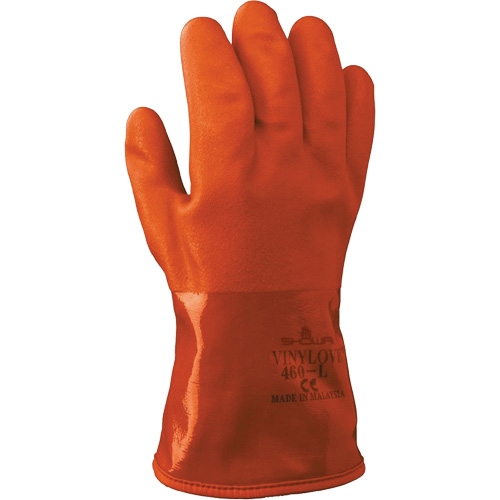 Atlas 460 Double-Dipped Gloves, Size Medium/8, 12" L, PVC, Acrylic/Cotton Inner Lining, 130-mil Action Paper
