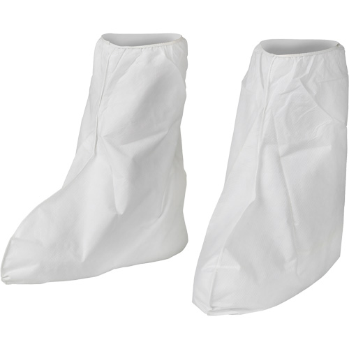 KleenGuard A40 Disposable Boot Covers, One Size, Microporous, White Action Paper